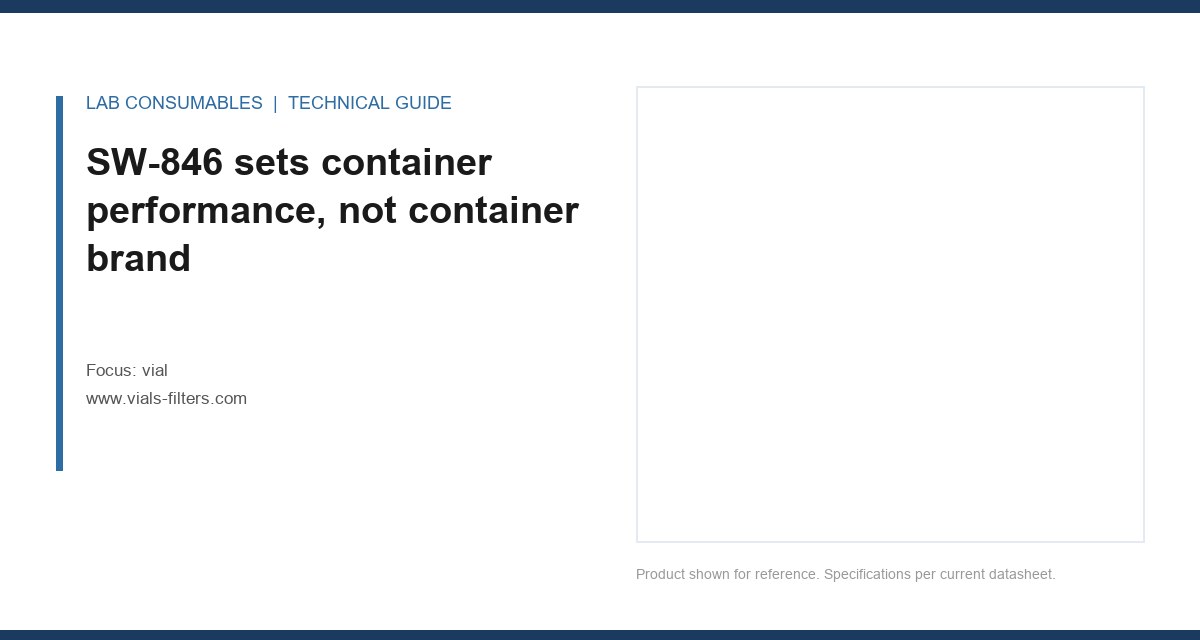SW-846 sets container performance, not container brand