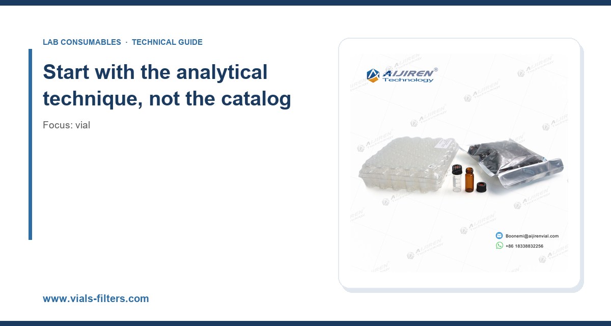 Start with the analytical technique, not the catalog