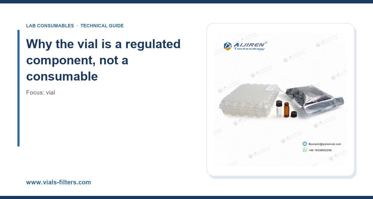 Why the vial is a regulated component, not a consumable